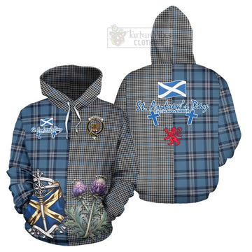 Gladstone (Gladstanes) Tartan Hoodie Happy St. Andrew's Day Half Tartan Style Zip Hoodie - Tartan Vibes Clothing