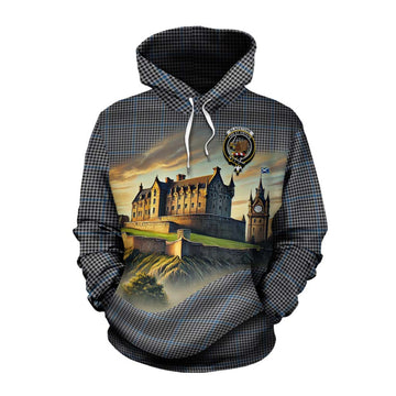 Gladstone (Gladstanes) Tartan Family Crest Cotton Hoodie with Scottish Ancient Castle Style Pullover Hoodie XS - Tartan Vibes Clothing