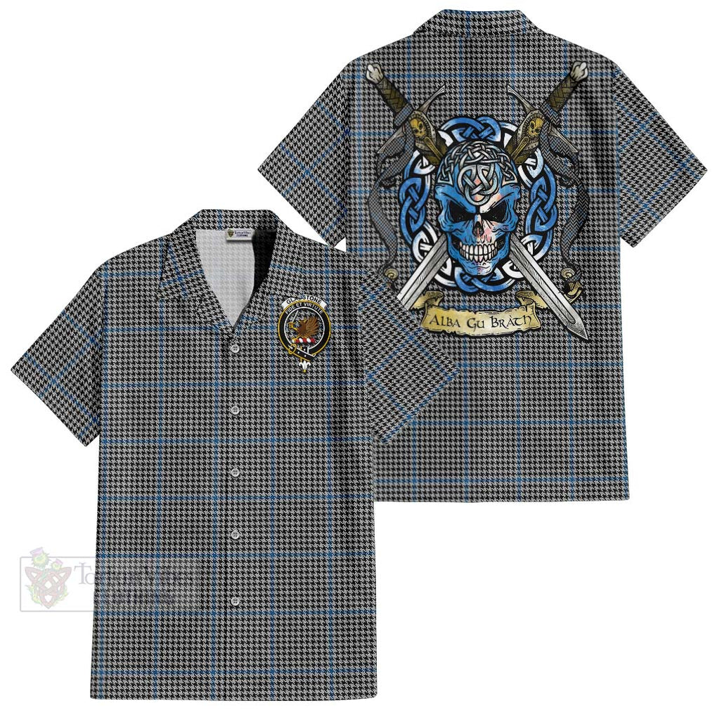 Gladstone (Gladstanes) Tartan Hawaiian Shirt with Family Crest Celtic Skull Style Kid - Tartan Vibes Clothing