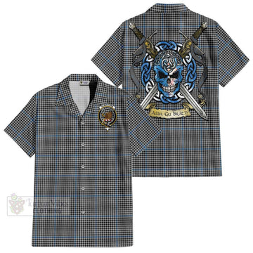 Gladstone (Gladstanes) Tartan Hawaiian Shirt with Family Crest Celtic Skull Style Kid - Tartan Vibes Clothing