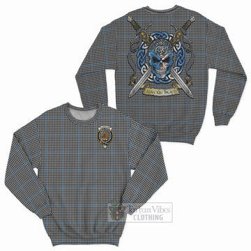 Gladstone (Gladstanes) Tartan Sweatshirt with Family Crest Celtic Skull Style Unisex - Tartan Vibes Clothing