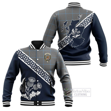 Gladstone (Gladstanes) Tartan Baseball Jacket Featuring Thistle and Scotland Map Unisex - Tartan Vibes Clothing