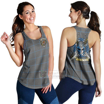 Gladstone (Gladstanes) Tartan Women's Racerback Tanks with Family Crest Celtic Skull Style 4XL - Tartan Vibes Clothing