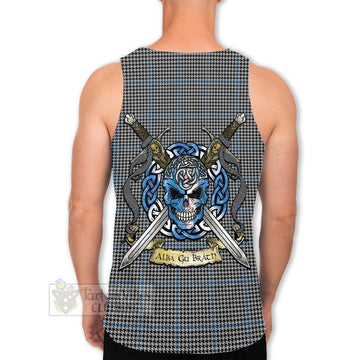 Gladstone (Gladstanes) Tartan Men's Tank Top with Family Crest Celtic Skull Style Men - Tartan Vibes Clothing