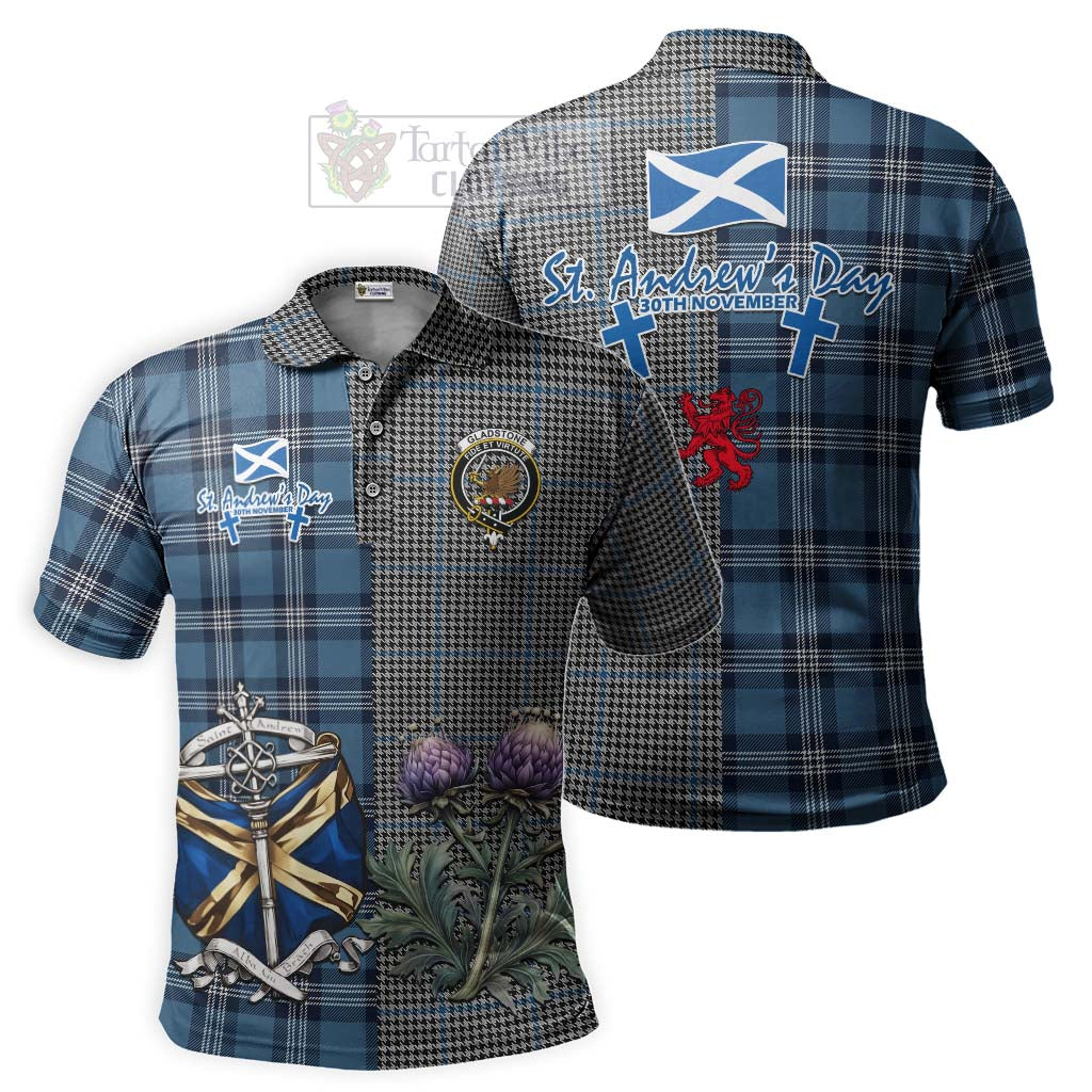 Gladstone (Gladstanes) Tartan Polo Shirt Happy St. Andrew's Day Half Tartan Style Kid - Tartan Vibes Clothing