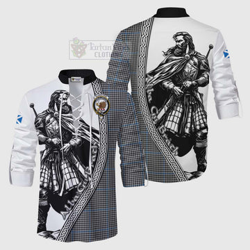Gladstone (Gladstanes) Tartan Clan Crest Ghillie Kilt Shirt with Highlander Warrior Celtic Style Men - Tartan Vibes Clothing