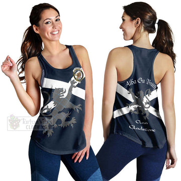 Gladstone (Gladstanes) Tartan Lion Rampant Women's Racerback Tanks Proudly Display Your Heritage with Alba Gu Brath and Clan Name 4XL - Tartan Vibes Clothing
