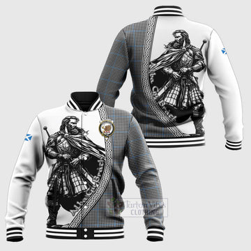 Gladstone (Gladstanes) Tartan Clan Crest Baseball Jacket with Highlander Warrior Celtic Style Unisex - Tartan Vibes Clothing