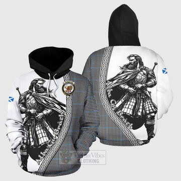 Gladstone (Gladstanes) Tartan Clan Crest Hoodie with Highlander Warrior Celtic Style Zip Hoodie - Tartan Vibes Clothing