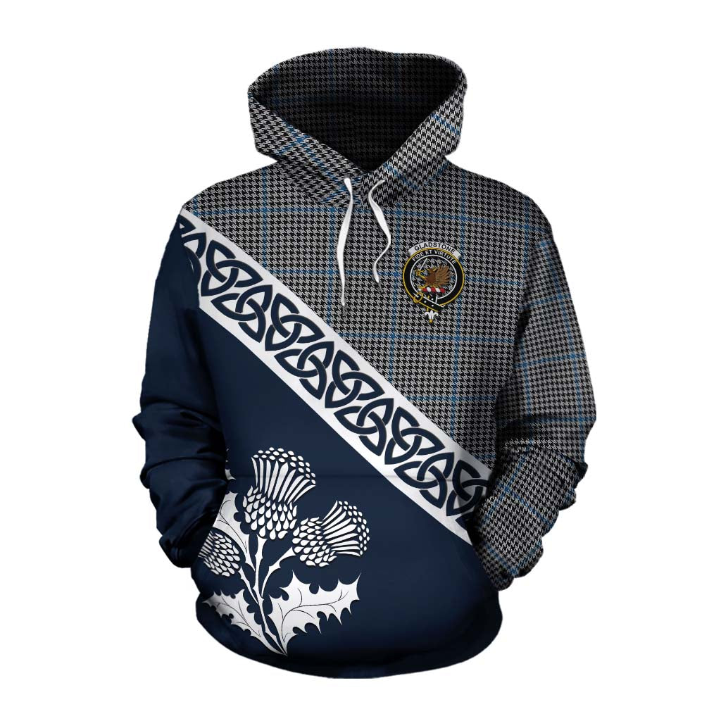 Gladstone (Gladstanes) Tartan Cotton Hoodie Featuring Thistle and Scotland Map Pullover Hoodie XS - Tartan Vibes Clothing