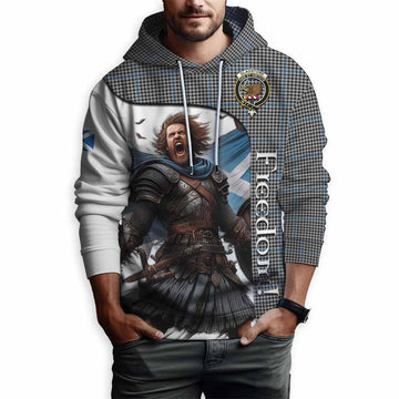 Tartan Vibes Clothing Gladstone (Gladstanes) Crest Tartan Hoodie Inspired by the Freedom of Scottish Warrior