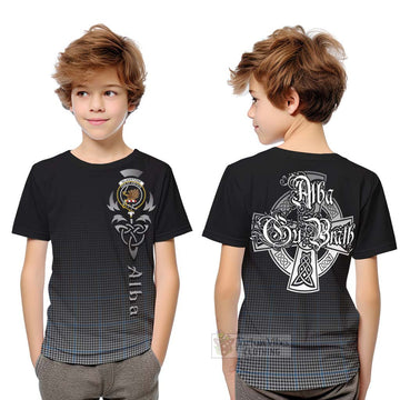 Gladstone (Gladstanes) Tartan Kid T-Shirt Featuring Alba Gu Brath Family Crest Celtic Inspired Youth XL Size14 - Tartan Vibes Clothing