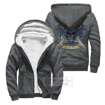 Gladstone (Gladstanes) Tartan Sherpa Hoodie with Family Crest Celtic Skull Style Unisex S - Tartan Vibes Clothing