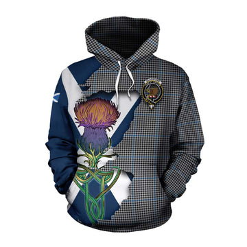 Gladstone (Gladstanes) Tartan Family Crest Cotton Hoodie Scottish Thistle Celtic Inspired Pullover Hoodie XS - Tartan Vibes Clothing