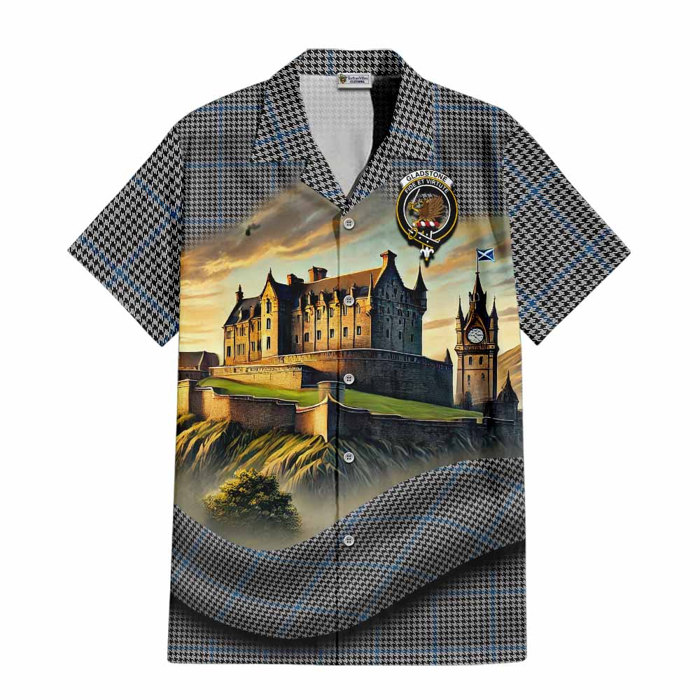 Gladstone (Gladstanes) Tartan Family Crest Hawaiian Shirt with Scottish Ancient Castle Style Kid - Tartan Vibes Clothing