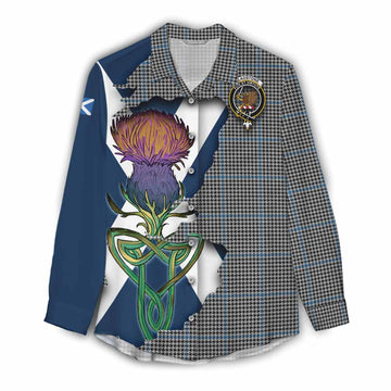 Gladstone (Gladstanes) Tartan Family Crest Women's Casual Shirt Scottish Thistle Celtic Inspired Female - Tartan Vibes Clothing