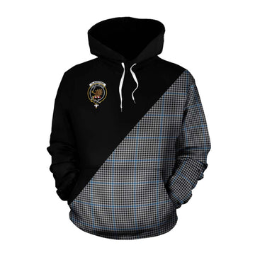 Gladstone (Gladstanes) Tartan Cotton Hoodie with Family Crest and Military Logo Style Pullover Hoodie XS - Tartan Vibes Clothing