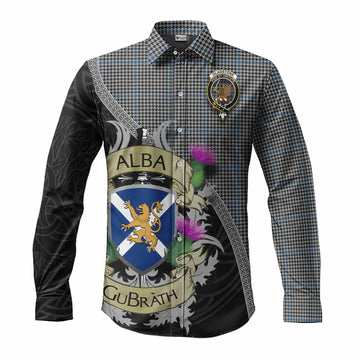 Gladstone (Gladstanes) Tartan Family Crest Long Sleeve Button Shirt Lion Rampant Royal Thistle Shield Celtic Inspired Men's Shirt S - Tartan Vibes Clothing