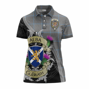 Gladstone (Gladstanes) Tartan Family Crest Women's Polo Shirt Lion Rampant Royal Thistle Shield Celtic Inspired Women - Tartan Vibes Clothing