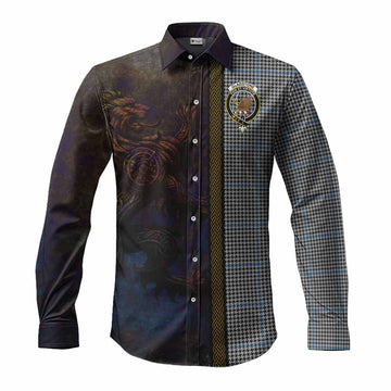 Gladstone (Gladstanes) Tartan Family Crest Long Sleeve Button Shirt Alba Gu Brath Be Brave Lion Ancient Style Men's Shirt S - Tartan Vibes Clothing