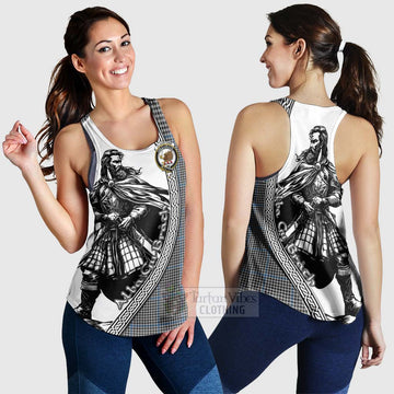 Gladstone (Gladstanes) Tartan Clan Crest Women's Racerback Tanks with Highlander Warrior Celtic Style 4XL - Tartan Vibes Clothing