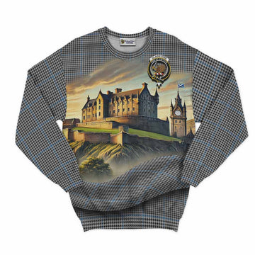 Gladstone (Gladstanes) Tartan Family Crest Sweatshirt with Scottish Ancient Castle Style Unisex - Tartan Vibes Clothing