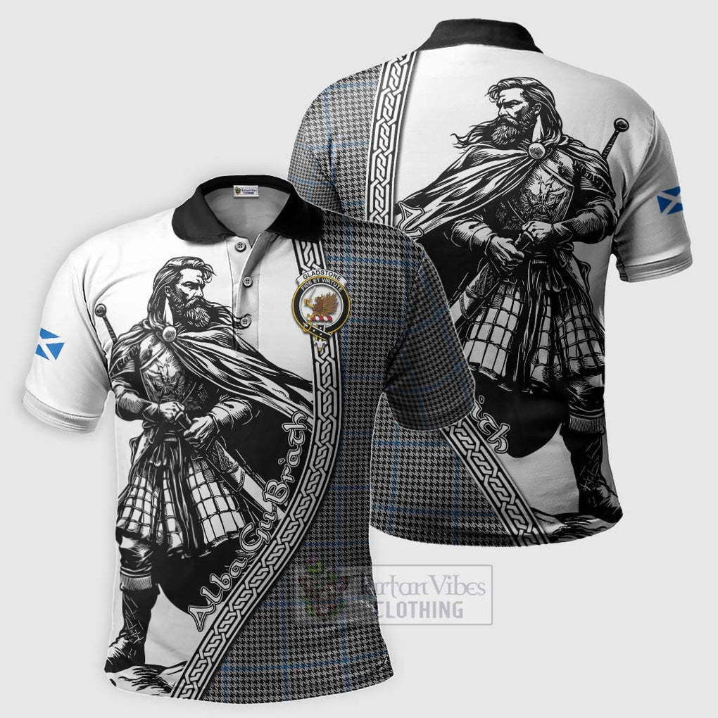 Gladstone (Gladstanes) Tartan Clan Crest Polo Shirt with Highlander Warrior Celtic Style Kid - Tartan Vibes Clothing