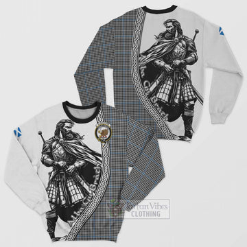 Gladstone (Gladstanes) Tartan Clan Crest Sweatshirt with Highlander Warrior Celtic Style Unisex - Tartan Vibes Clothing