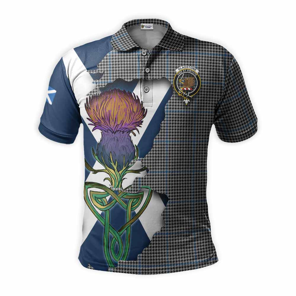 Gladstone (Gladstanes) Tartan Family Crest Polo Shirt Scottish Thistle Celtic Inspired Kid - Tartan Vibes Clothing