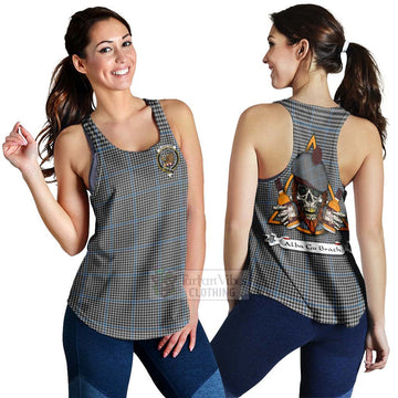 Gladstone (Gladstanes) Tartan Women's Racerback Tanks with Family Crest and Bearded Skull Holding Bottles of Whiskey 4XL - Tartan Vibes Clothing