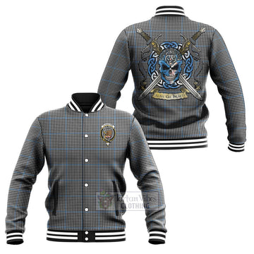Gladstone (Gladstanes) Tartan Baseball Jacket with Family Crest Celtic Skull Style Unisex - Tartan Vibes Clothing