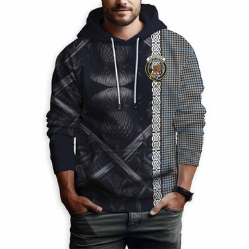 Gladstone (Gladstanes) Tartan Hoodie with Family Crest Cross Sword Thistle Celtic Vibes Pullover Hoodie - Tartan Vibes Clothing