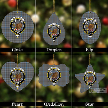 Gladstone (Gladstanes) Tartan Christmas Aluminium Ornament with Family Crest Aluminium - Tartan Vibes Clothing
