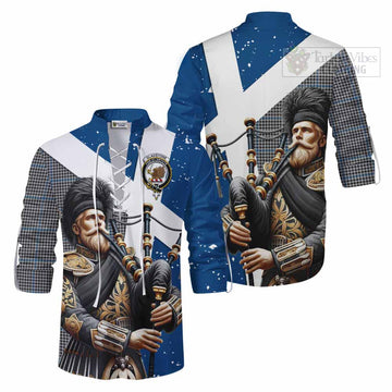 Gladstone (Gladstanes) Tartan Ghillie Kilt Shirt with Family Crest Scottish Bagpiper Vibes Men - Tartan Vibes Clothing