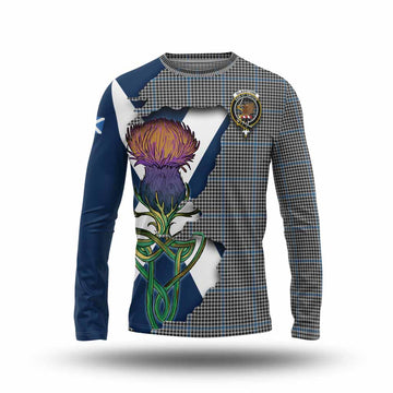 Gladstone (Gladstanes) Tartan Family Crest Long Sleeve T-Shirt Scottish Thistle Celtic Inspired Unisex - Tartan Vibes Clothing