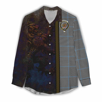 Gladstone (Gladstanes) Tartan Family Crest Women's Casual Shirt Alba Gu Brath Be Brave Lion Ancient Style Female - Tartan Vibes Clothing