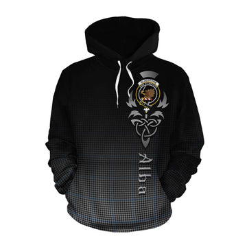 Tartan Vibes Clothing Gladstone (Gladstanes) Tartan Cotton Hoodie Featuring Alba Gu Brath Family Crest Celtic Inspired