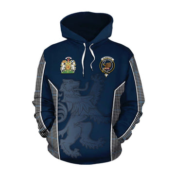 Gladstone (Gladstanes) Tartan Cotton Hoodie with Family Crest and Lion Rampant Vibes Sport Style Pullover Hoodie XS - Tartan Vibes Clothing