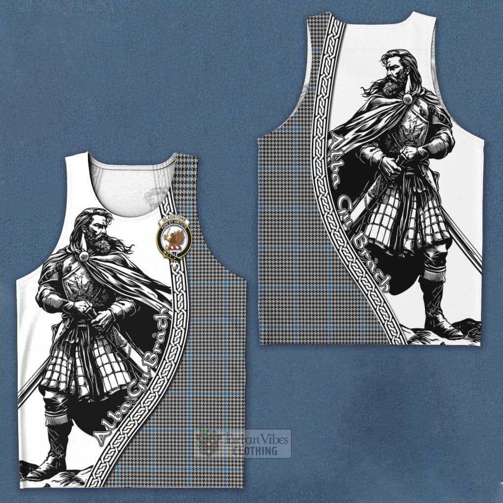 Gladstone (Gladstanes) Tartan Clan Crest Men's Tank Top with Highlander Warrior Celtic Style Men - Tartan Vibes Clothing