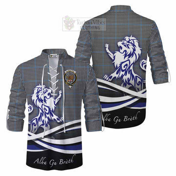 Gladstone (Gladstanes) Tartan Ghillie Kilt Shirt with Alba Gu Brath Regal Lion Emblem Men - Tartan Vibes Clothing
