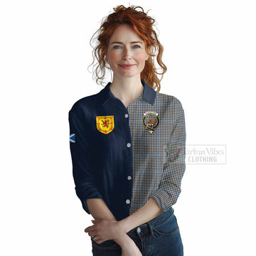 Gladstone (Gladstanes) Tartan Women's Casual Shirt Alba with Scottish Lion Royal Arm Half Style Female - Tartan Vibes Clothing