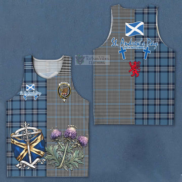 Gladstone (Gladstanes) Tartan Men's Tank Top Happy St. Andrew's Day Half Tartan Style Men - Tartan Vibes Clothing