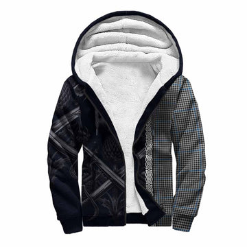 Gladstone (Gladstanes) Tartan Sherpa Hoodie with Family Crest Cross Sword Thistle Celtic Vibes Unisex S - Tartan Vibes Clothing