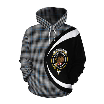 Gladstone (Gladstanes) Tartan Cotton Hoodie with Family Crest Circle Style Pullover Hoodie XS - Tartan Vibes Clothing
