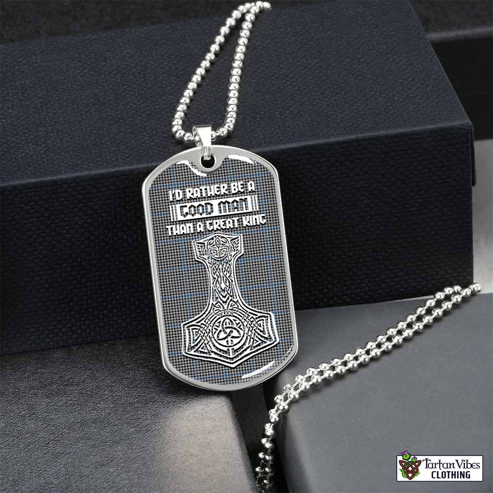 Gladstone (Gladstanes) Tartan Dog Tag Necklace Viking Mjolnir Style Silver No - Tartan Vibes Clothing