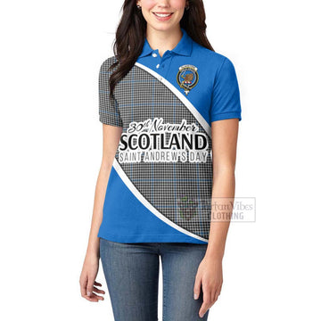 Gladstone (Gladstanes) Family Crest Tartan Women's Polo Shirt Celebrate Saint Andrew's Day in Style - Tartan Vibes Clothing