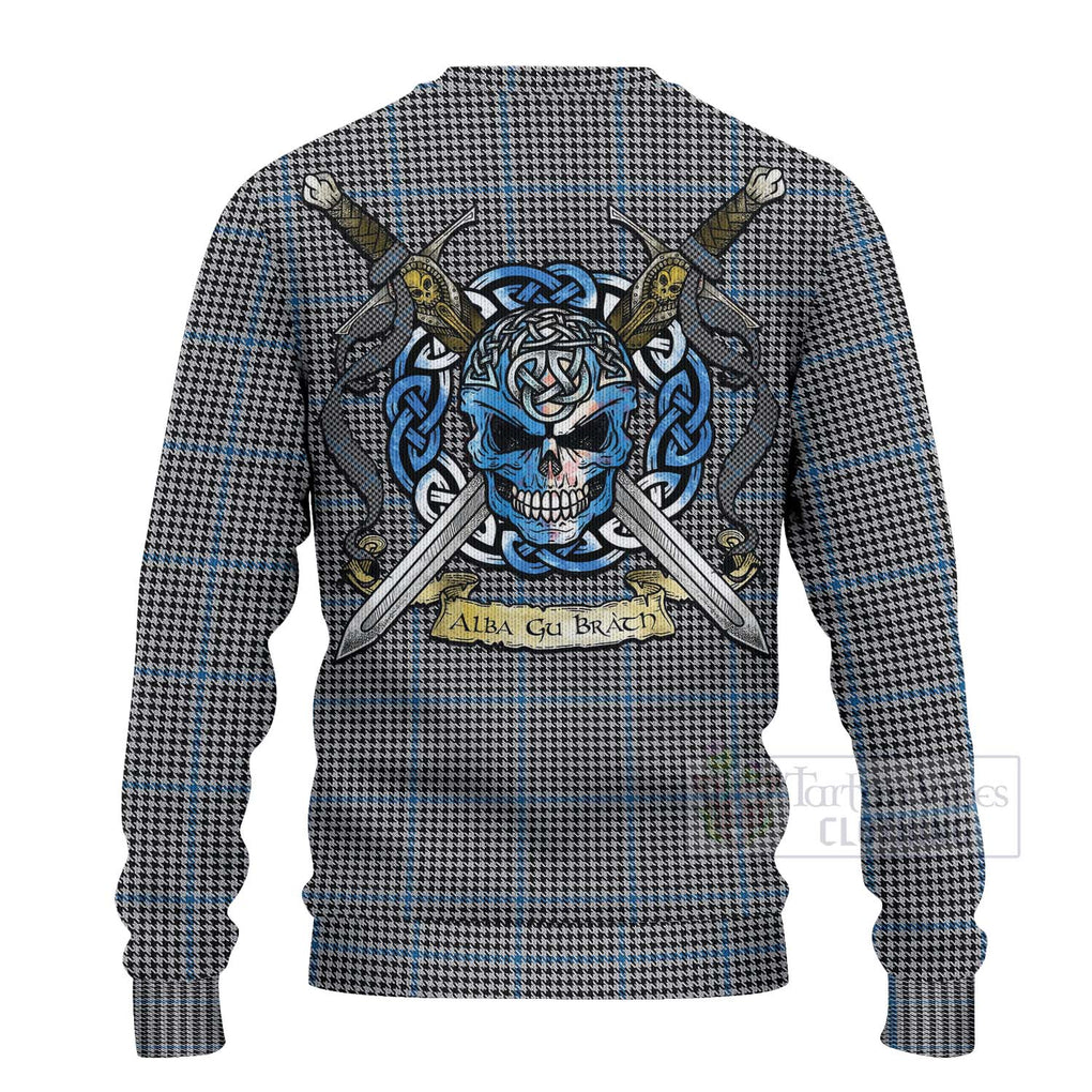 Gladstone (Gladstanes) Tartan Ugly Sweater with Family Crest Celtic Skull Style - Tartan Vibes Clothing