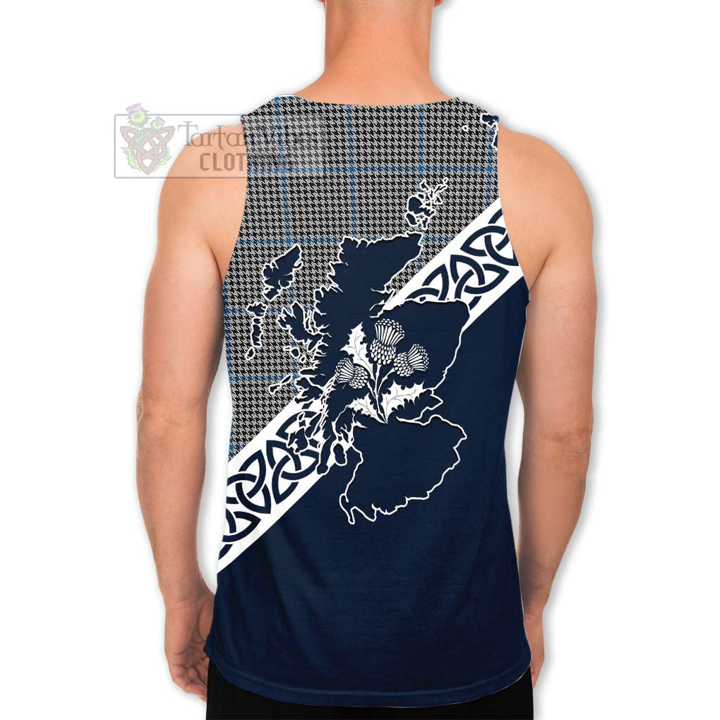 Gladstone (Gladstanes) Tartan Men's Tank Top Featuring Thistle and Scotland Map - Tartan Vibes Clothing