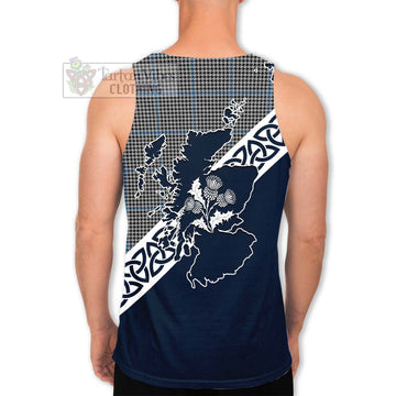 Gladstone (Gladstanes) Tartan Men's Tank Top Featuring Thistle and Scotland Map - Tartan Vibes Clothing