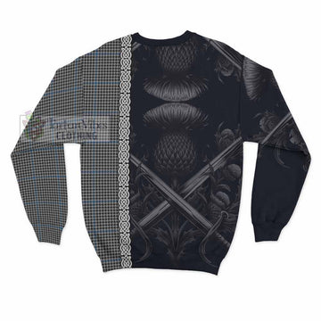 Gladstone (Gladstanes) Tartan Sweatshirt with Family Crest Cross Sword Thistle Celtic Vibes - Tartan Vibes Clothing